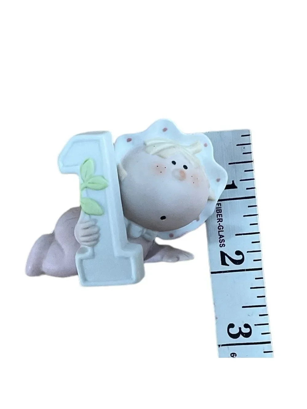 Bumpkins Baby Girl #1 First Birthday Baby Cake topper figurine 2.5”X 2” Crawling